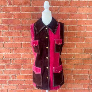 vintage 1970s leather vest